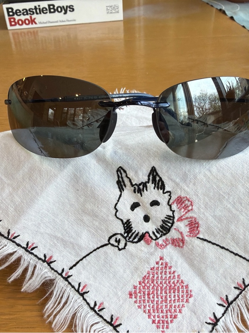 Maui Jim Blue Frame Rimless Brown Lens Sunglasses